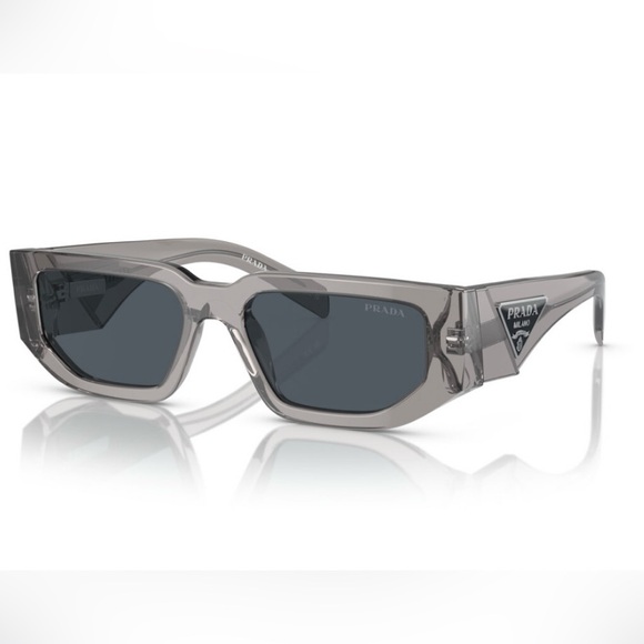 NEW PRADA GEOMETRIC SUNGLASSES SPR 09Z 18S 09T GREY PR 09ZS 18S09T PRADA PR09ZS - Picture 1 of 5